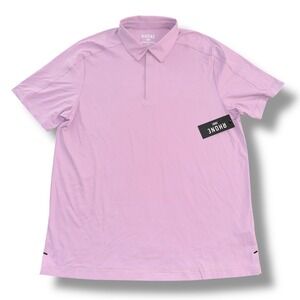 Rhone Momentum Tech Golf Polo Mens Large Discreet Mauve Purple Zipper 101711 NWT